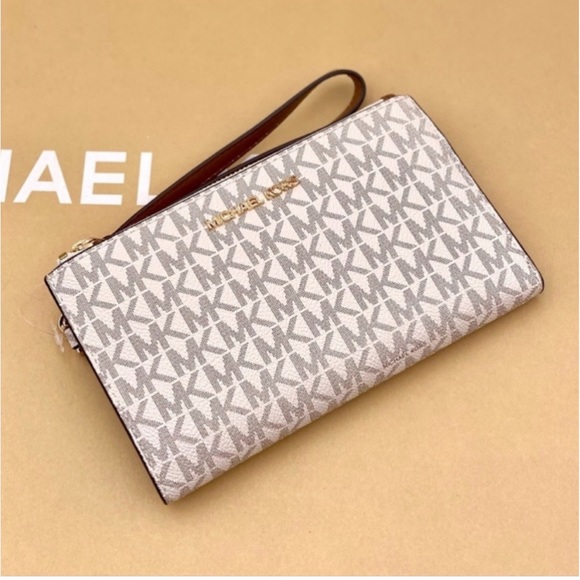 Michael Kors DoubleZip Wristlet Wallet Vanilla NWT - Picture 10 of 11